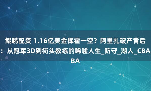 鲲鹏配资 1.16亿美金挥霍一空？阿里扎破产背后：从冠军3D到街头教练的唏嘘人生_防守_湖人_CBA