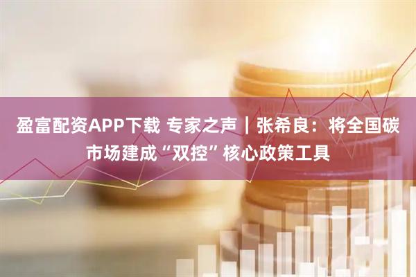 盈富配资APP下载 专家之声｜张希良：将全国碳市场建成“双控”核心政策工具