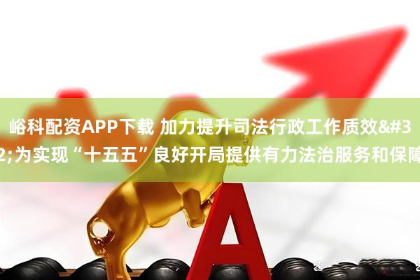 峪科配资APP下载 加力提升司法行政工作质效 为实现“十五五”良好开局提供有力法治服务和保障